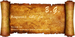 Bagossi Géza névjegykártya