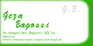 geza bagossi business card